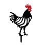 Aberto Design Chicken Family 6 - Juego de 6 Esculturas de Metal para Jardín Negro